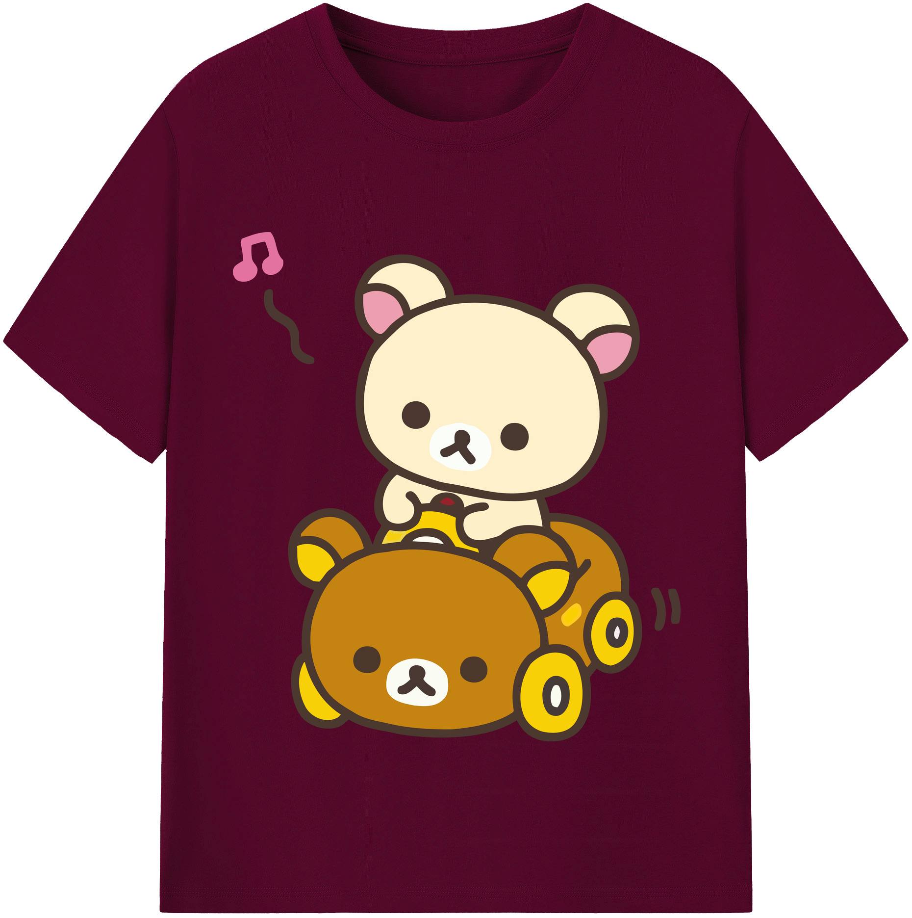 （画像用） リラックマ リラックマ キイロイトリ Rilakkuma Korilakkuma Kiiroitori レディースカジュアルプリントTシャツ（綿100％）